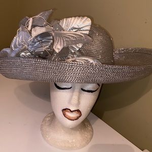 Gorgeous Silver Foil Church Dress Hat by Ann Dillon